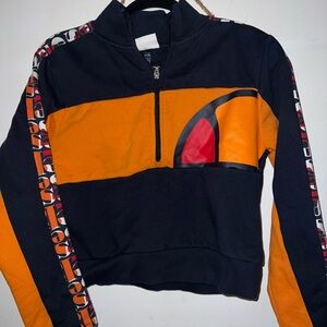 Ellesse Navy and Orange Half-Zip Jacket